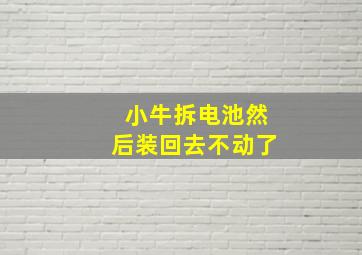 小牛拆电池然后装回去不动了