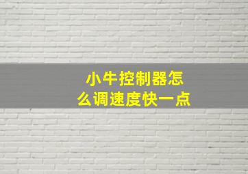 小牛控制器怎么调速度快一点