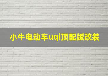 小牛电动车uqi顶配版改装