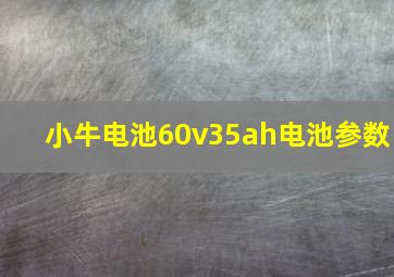 小牛电池60v35ah电池参数