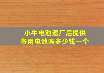 小牛电池返厂后提供备用电池吗多少钱一个