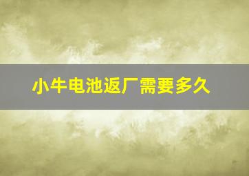 小牛电池返厂需要多久