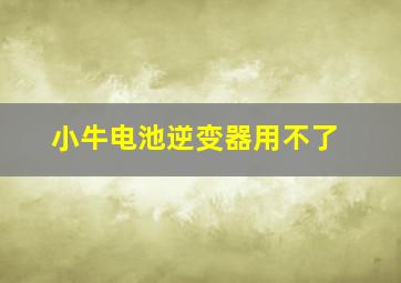 小牛电池逆变器用不了