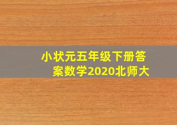 小状元五年级下册答案数学2020北师大