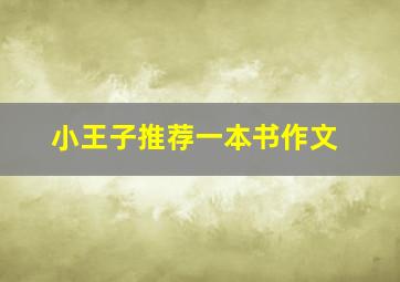 小王子推荐一本书作文