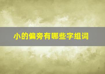 小的偏旁有哪些字组词