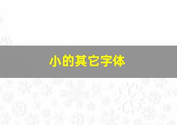 小的其它字体