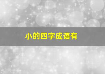 小的四字成语有