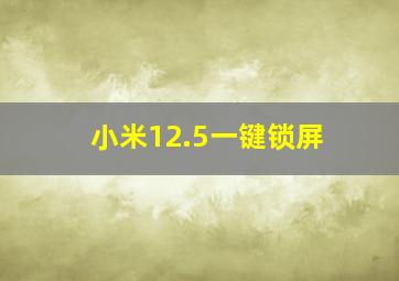 小米12.5一键锁屏