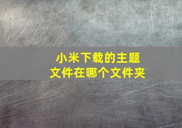 小米下载的主题文件在哪个文件夹