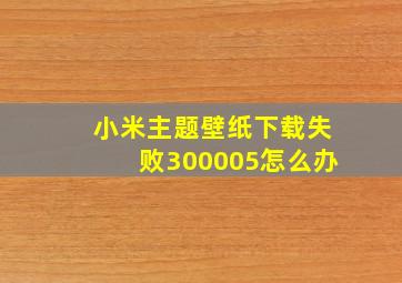 小米主题壁纸下载失败300005怎么办