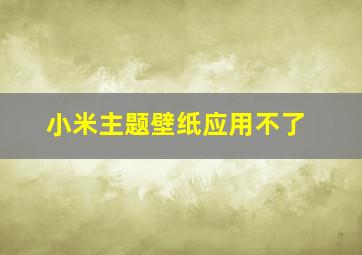 小米主题壁纸应用不了