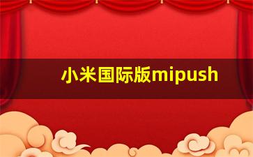 小米国际版mipush