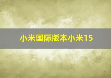 小米国际版本小米15