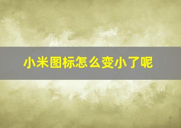 小米图标怎么变小了呢