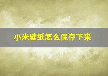 小米壁纸怎么保存下来