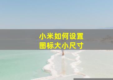 小米如何设置图标大小尺寸