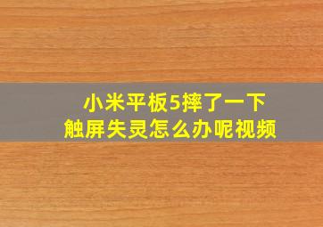 小米平板5摔了一下触屏失灵怎么办呢视频