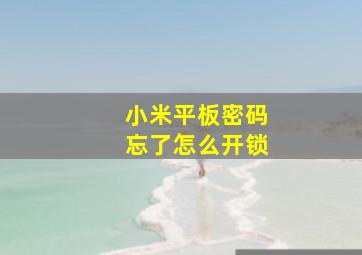 小米平板密码忘了怎么开锁