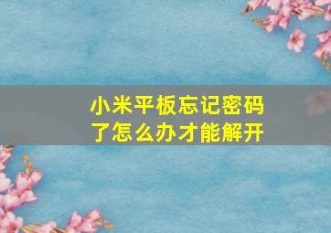 小米平板忘记密码了怎么办才能解开