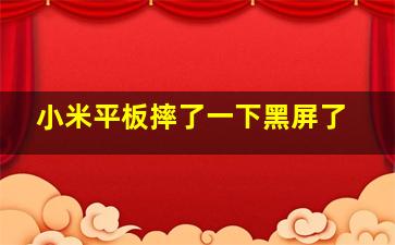 小米平板摔了一下黑屏了