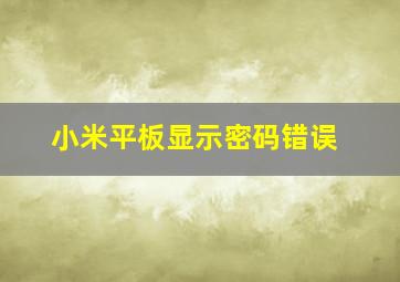 小米平板显示密码错误