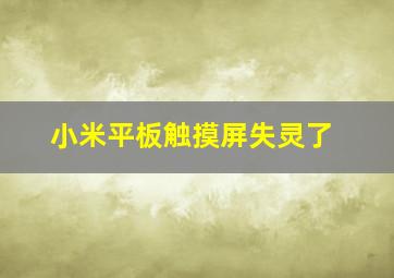 小米平板触摸屏失灵了