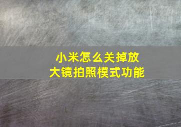 小米怎么关掉放大镜拍照模式功能