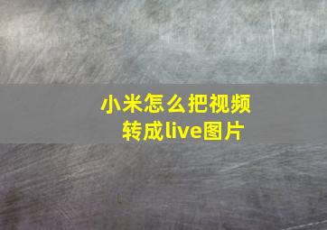 小米怎么把视频转成live图片