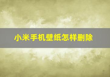 小米手机壁纸怎样删除