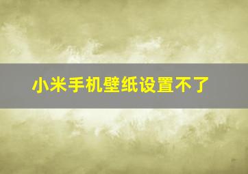 小米手机壁纸设置不了