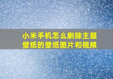 小米手机怎么删除主题壁纸的壁纸图片和视频