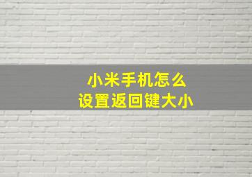 小米手机怎么设置返回键大小