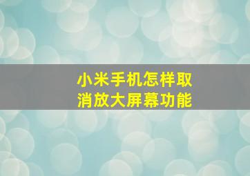 小米手机怎样取消放大屏幕功能