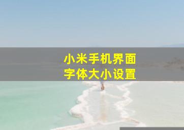 小米手机界面字体大小设置