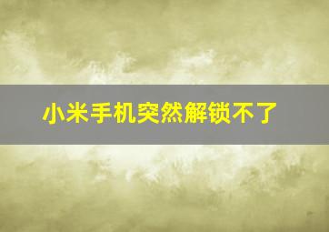 小米手机突然解锁不了