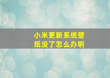 小米更新系统壁纸没了怎么办啊