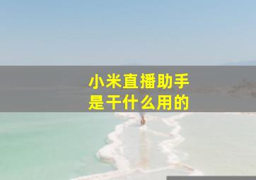 小米直播助手是干什么用的