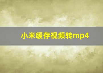 小米缓存视频转mp4