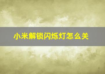 小米解锁闪烁灯怎么关