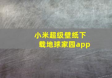 小米超级壁纸下载地球家园app