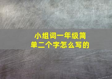 小组词一年级简单二个字怎么写的