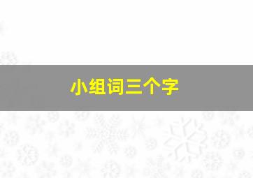 小组词三个字