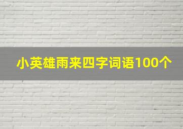 小英雄雨来四字词语100个