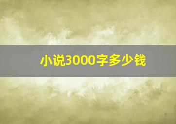 小说3000字多少钱