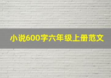 小说600字六年级上册范文