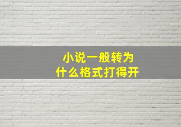 小说一般转为什么格式打得开