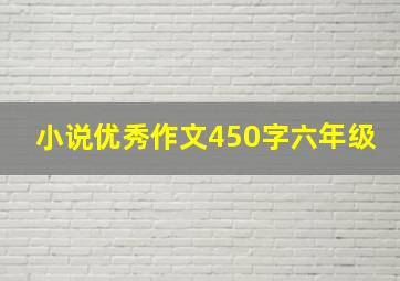 小说优秀作文450字六年级