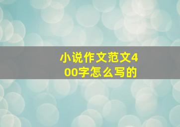 小说作文范文400字怎么写的