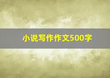 小说写作作文500字